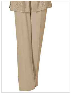 Textured Stretch Crepe Flat Front Pants